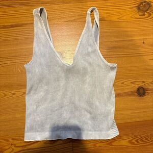 Nikibiki Light Gray Ribbed Tank Top